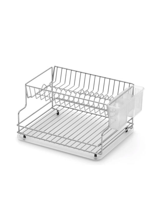 Viosarp Dish Drainer Double Tier from Stainless Steel in Silver Color 30x42x21cm