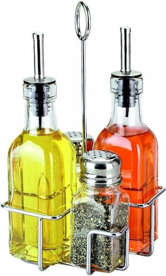 Skamagas Öl- & Essigspender-Set mit Salz- und Pfefferstreuer aus Edelstahl mit Ausgießer 175ml