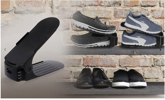 Plastic Shoe Storage Stand in Black Color 25x10x6cm 4 Pieces