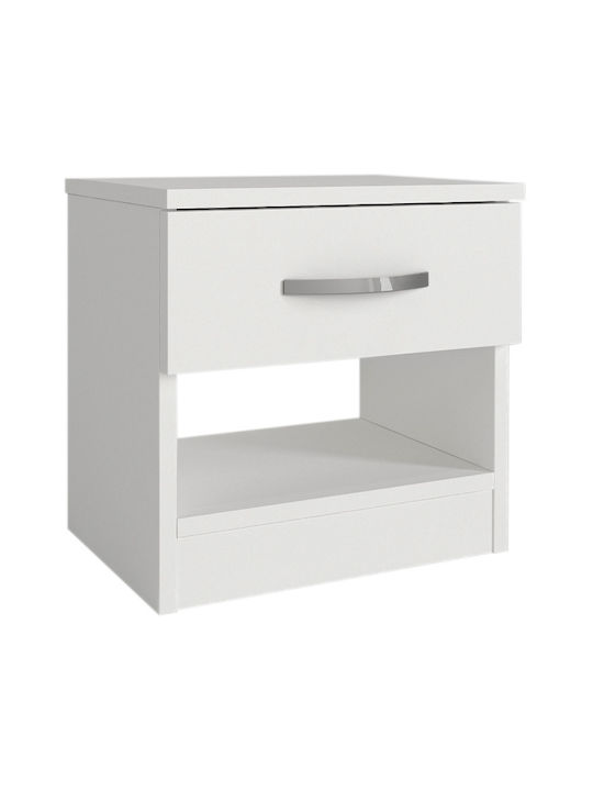 Wooden Bedside Table White 40x28.2x40cm