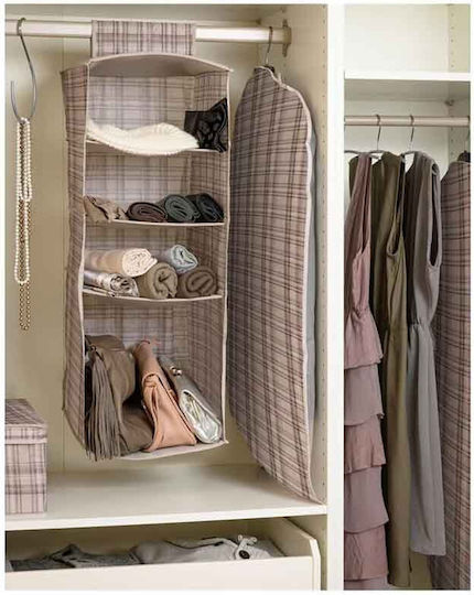 Ordinett Fabric Hanging Shelf for Clothes Suit Coat 60x60x135cm