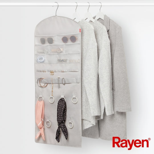 Rayen Υφασμάτινη Κρεμαστή Θήκη Αποθήκευσης Ρούχων σε Λευκό Χρώμα 45x45x90cm