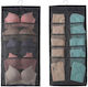 Fabric Hanging Storage Case for Underwear in Black Color 40x40x80cm 1pcs