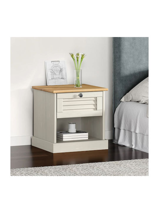 Bedside Table of Solid Wood 42x35x40cm