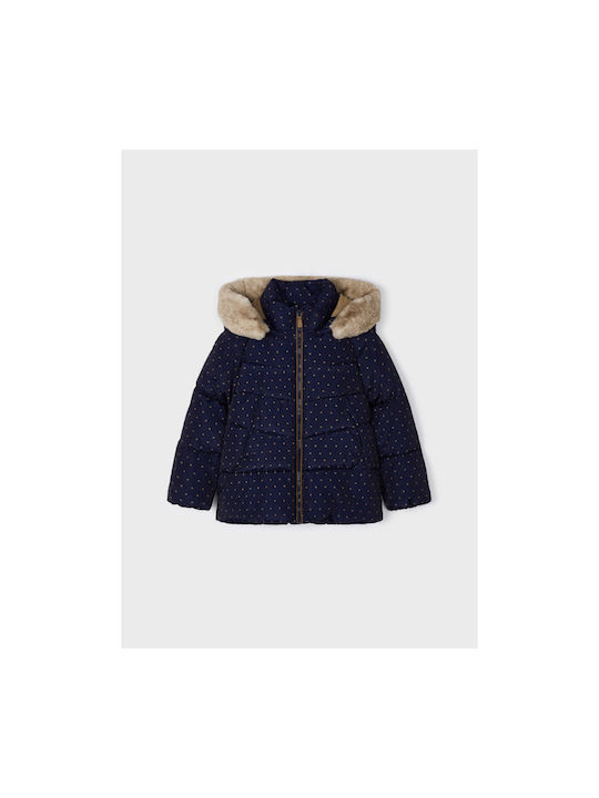 Mayoral Girls Casual Jacket Navy Blue with Ηood