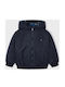 Kids Quilted Short Double Sided Jacket with Hood Blue