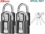 Total Steel Padlock Brass with Key 38mm 4pcs