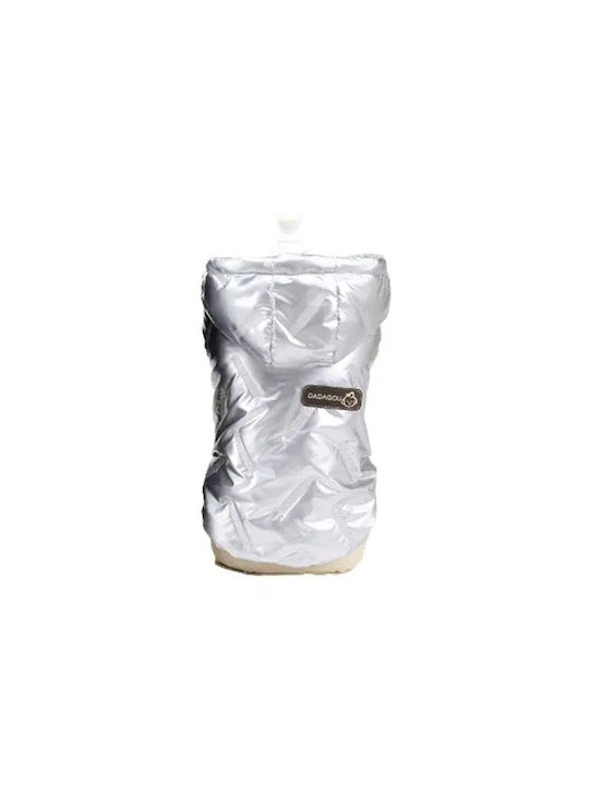 Denik Pets Silver Waterproof Dog Coat with Hood Medium with 35cm Back Length