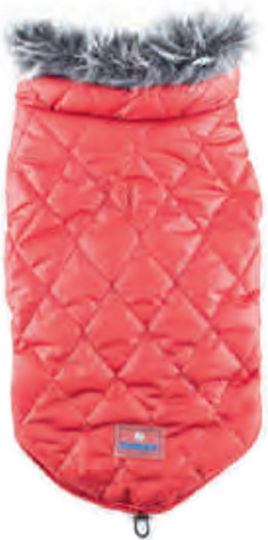 Zampa Haine pentru câini Fleece / Impermeabil Roșu cu Lungimea Spateului 48 cm