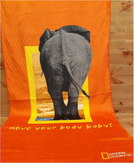 National Geographic Elefant Prosop de Plajă De bumbac Portocalie 160x90cm. Elefant