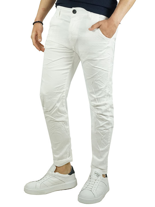 MONTICELLI Παντελόνι Ελαστικό σε Slim Εφαρμογή Λευκό