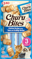 Inaba ΛΙΧΟΥΔΙΕΣ CHURU CAT BITES Snack Treats with Chicken / Ton for Cat 30gr IN722