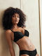 Angie Plunge Plunge Bra with Light Padding Underwire Black