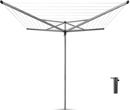 Brabantia Essential Folding Floor Clothes Drying Rack for Garden Made of Aluminum with 40m Hanging Length