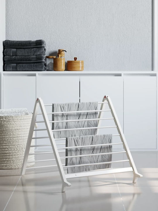 vidaXL Aluminum Folding Floor Clothes Drying Rack with Hanging Length 15.2m