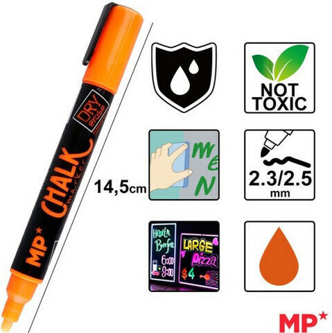 Madrid Papel Marker Orange Blackboard Liquid Chalk for Glass