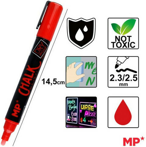 Madrid Papel Marker Roter Tafel Flüssige Kreide for Glass