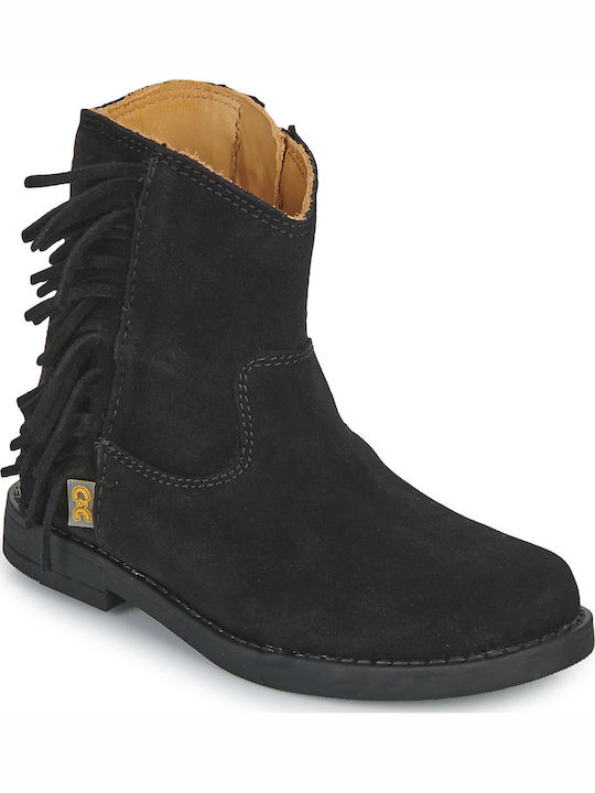 Cizme Copii din Suede cu Fermuar Negre