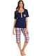 Lydia Creations Summer Women's Pyjama Set Blue