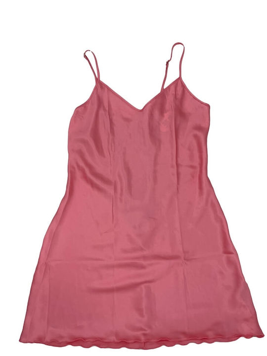 Leilieve Sommer Satin,σατεν Damen Nachthemd Rosa