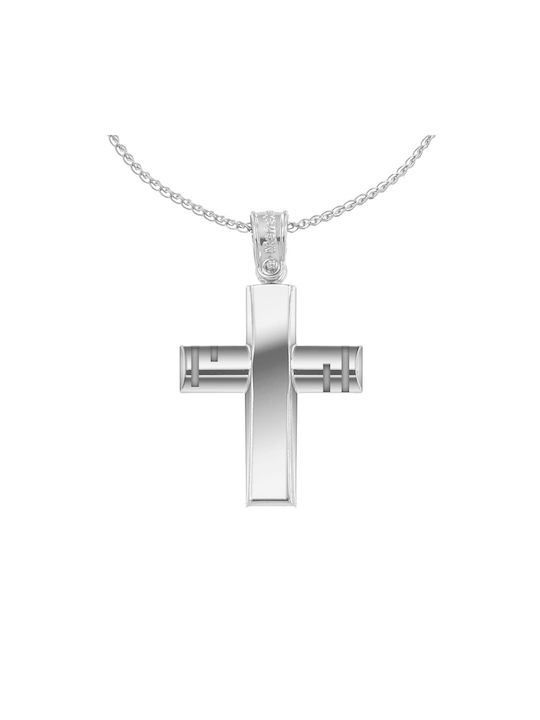 Eforo Men's White Gold Cross 14K