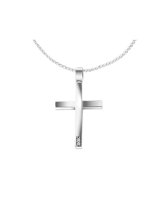 Eforo Women's White Gold Cross 14K