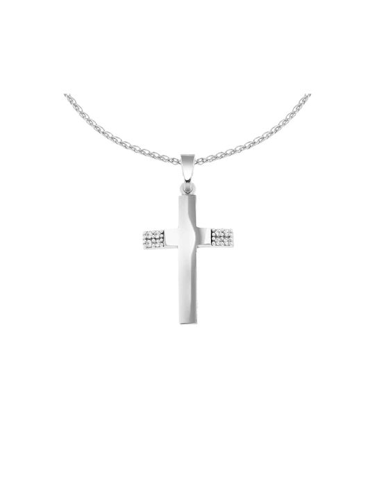 Eforo Women's White Gold Cross 14K