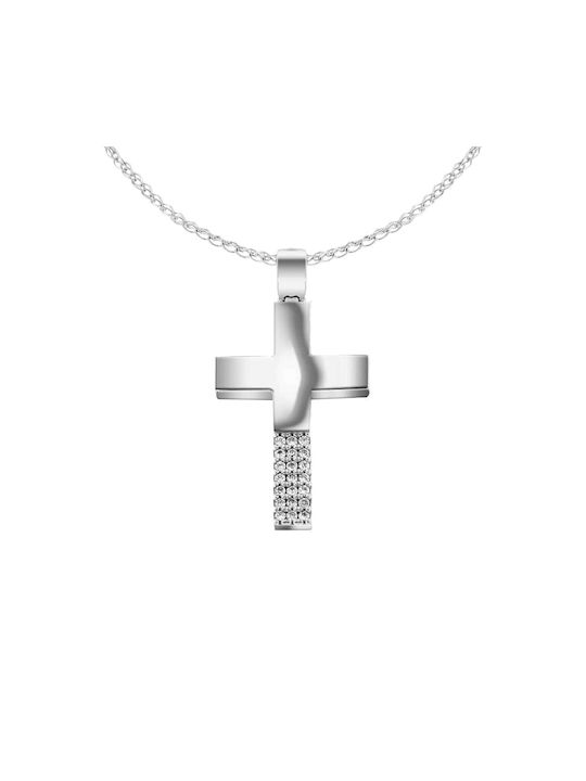 Eforo Women's White Gold Cross 14K