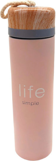 Natural Life Life Bottle Thermos Stainless Steel 380ml Pink