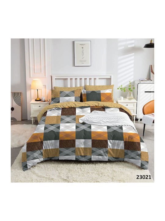 Marwa Bettwäsche-Set Überdoppel mit Gummiband 160x200+30cm. 230021 Mehrfarbig 4Stück