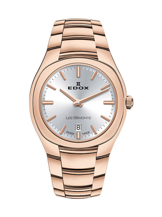 Edox Watch with Pink Gold Metal Bracelet