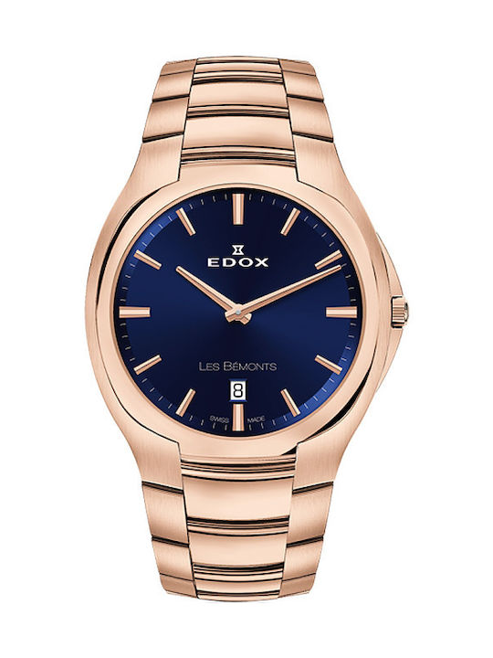 Edox Watch with Pink Gold Metal Bracelet