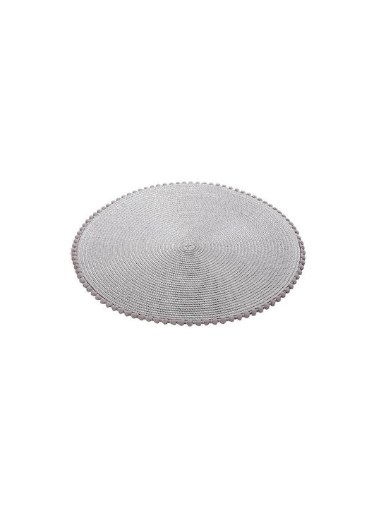 Round Fabric Placemat Silver