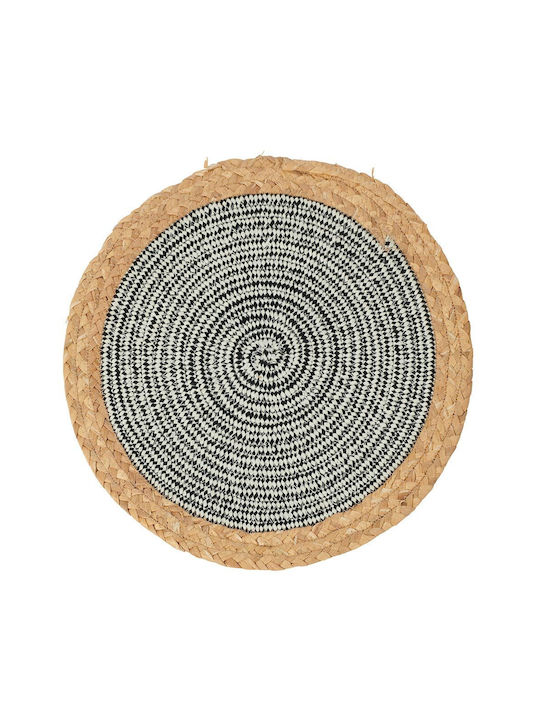 Country Casa Round Fabric Placemat Brown