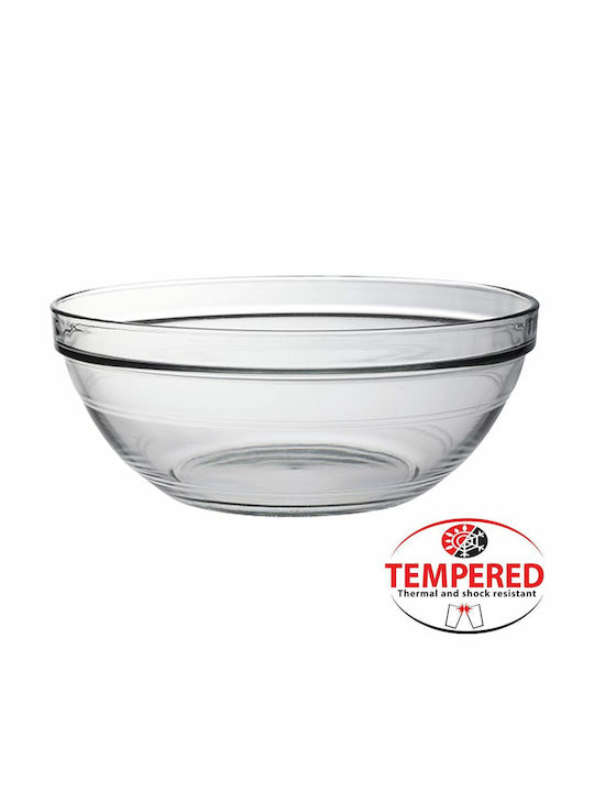 Glass Salad Bowl Transparent 26x26x10cm 6pcs