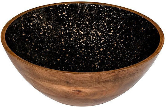 Ready Wooden Salad Bowl Black 30x30x10cm