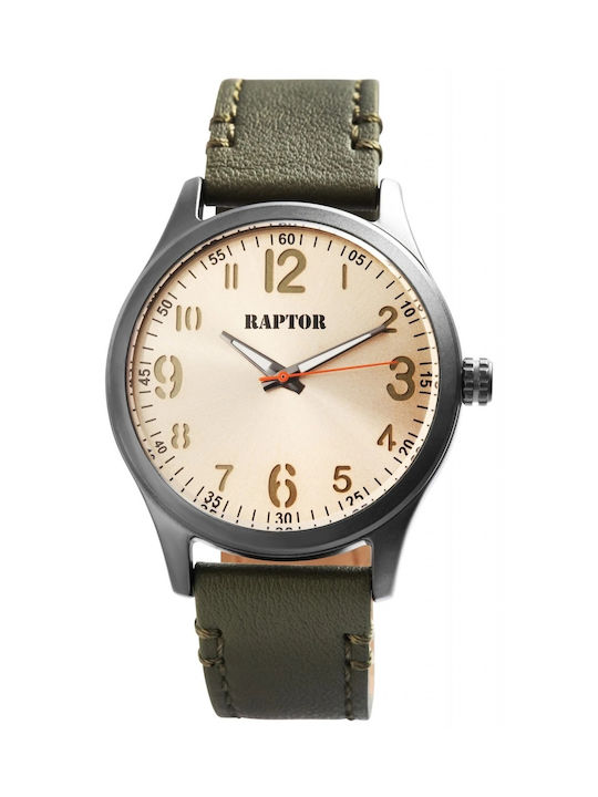 Raptor Watch Battery with Green Leather Strap