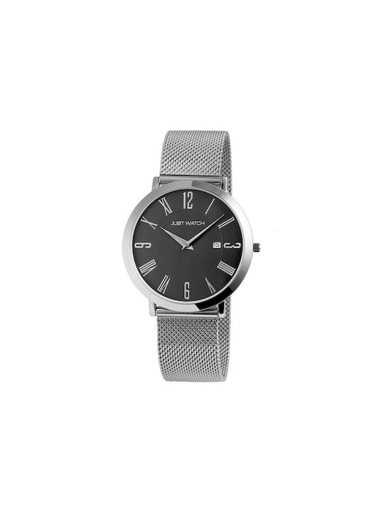 Just Watch Watch Battery with Silver Metal Bracelet