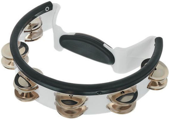 Pearl PTM-10 Weiß Kunststoff Hi-Hat Tamburin mit doppelter Reihe von Zils