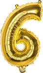 Balloon Foil Jumbo Number 6 Gold 66cm