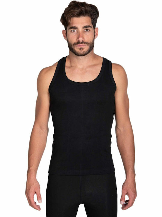 Tricou de Corp Fără Mâneci Pentru Bărbați în Culoare Neagră