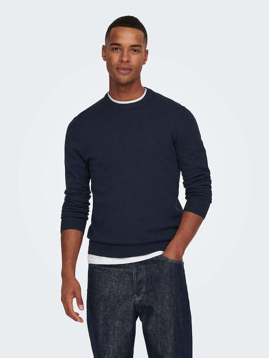 Only & Sons Men's Long Sleeve Sweater Navy Blue