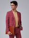 Cotton Men's Suit Jacket Slim Fit Red