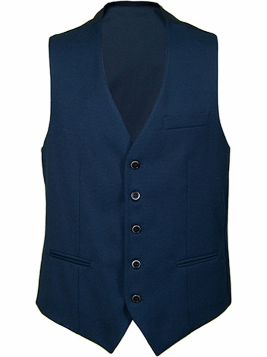 Jacques Hermes Men's Vest Slim Fit Navy Blue