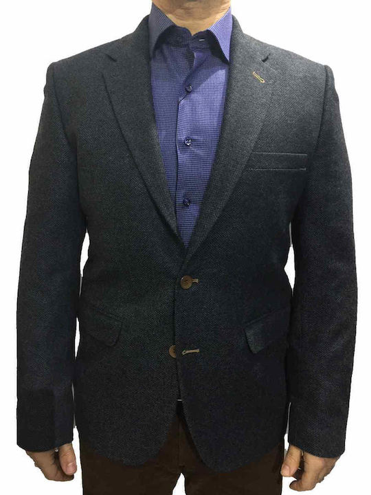 Men's Winter Suit Jacket Slim Fit Navy Blue