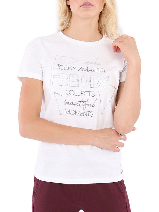 Freddy Women's Summer Blouse Cotton Short Sleeve White