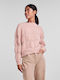 Pieces Women's Long Sleeve Pullover Cotton Pink