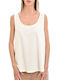 MY T Women's Summer Blouse Sleeveless White