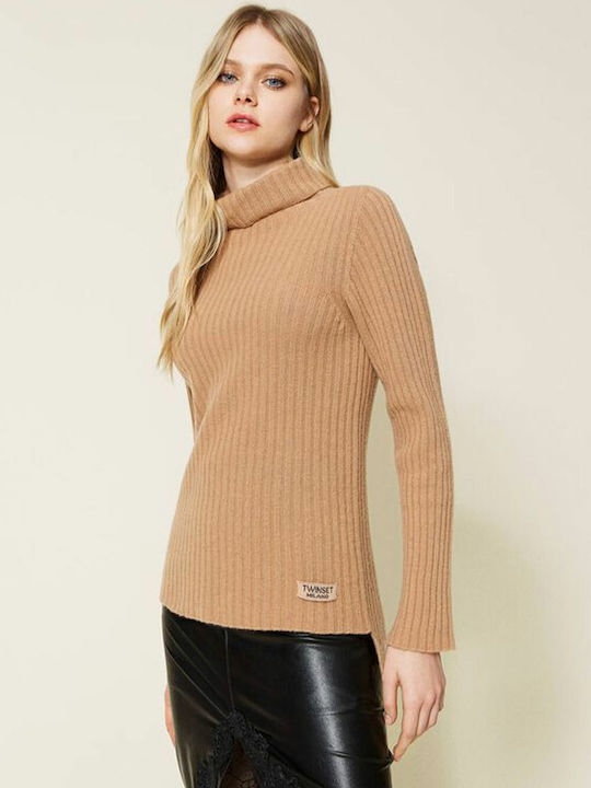 Twinset Women's Long Sleeve Pullover Wool Beige