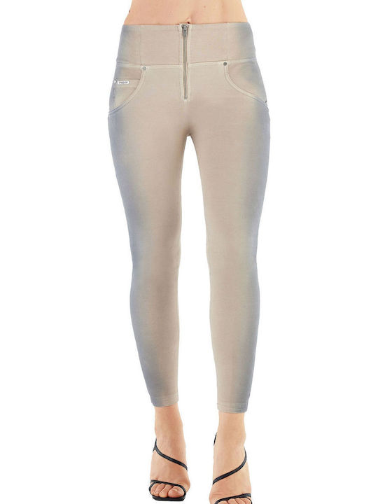 Women's Jean Trousers Push Up in Super Skinny Fit Beige
